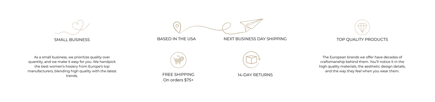 Ohdita - a woman owned small business based in the USA, offering high quality women's hosiery brands from Europe. Next business day shipping, free shipping $75+, 14 days returns.