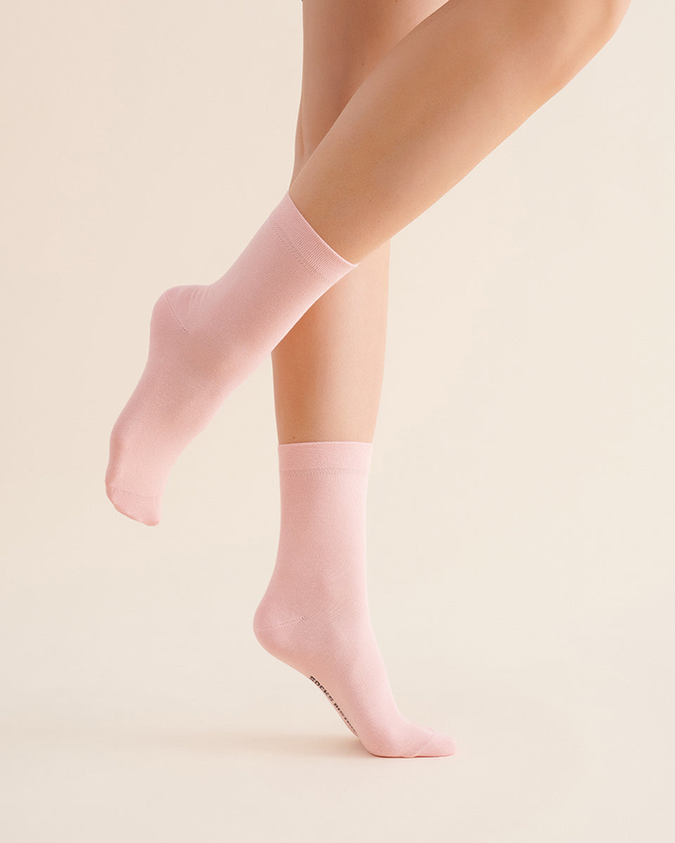 Pink crew socks, womens cotton crew socks