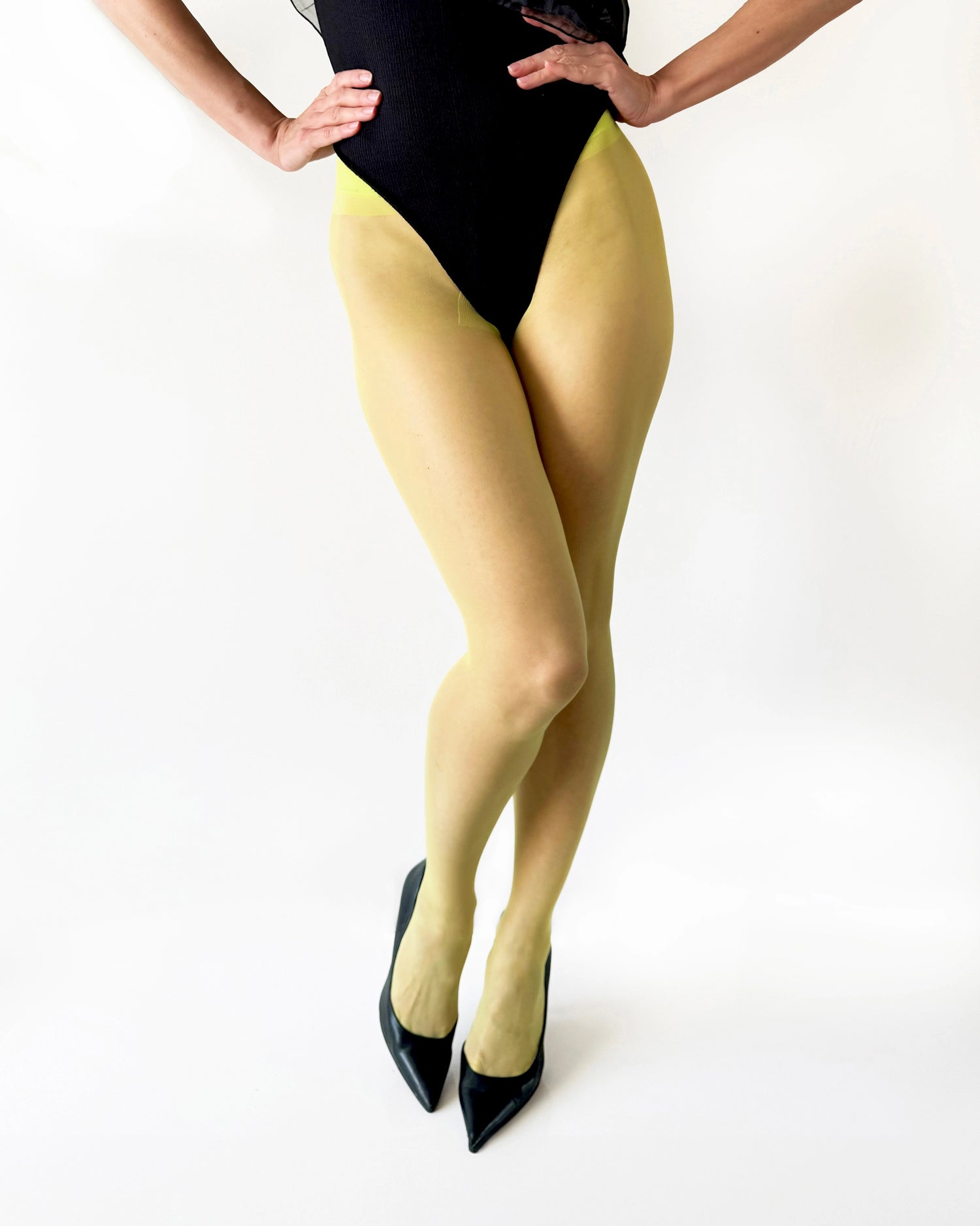 Women's sheer green tights, green pantyhose