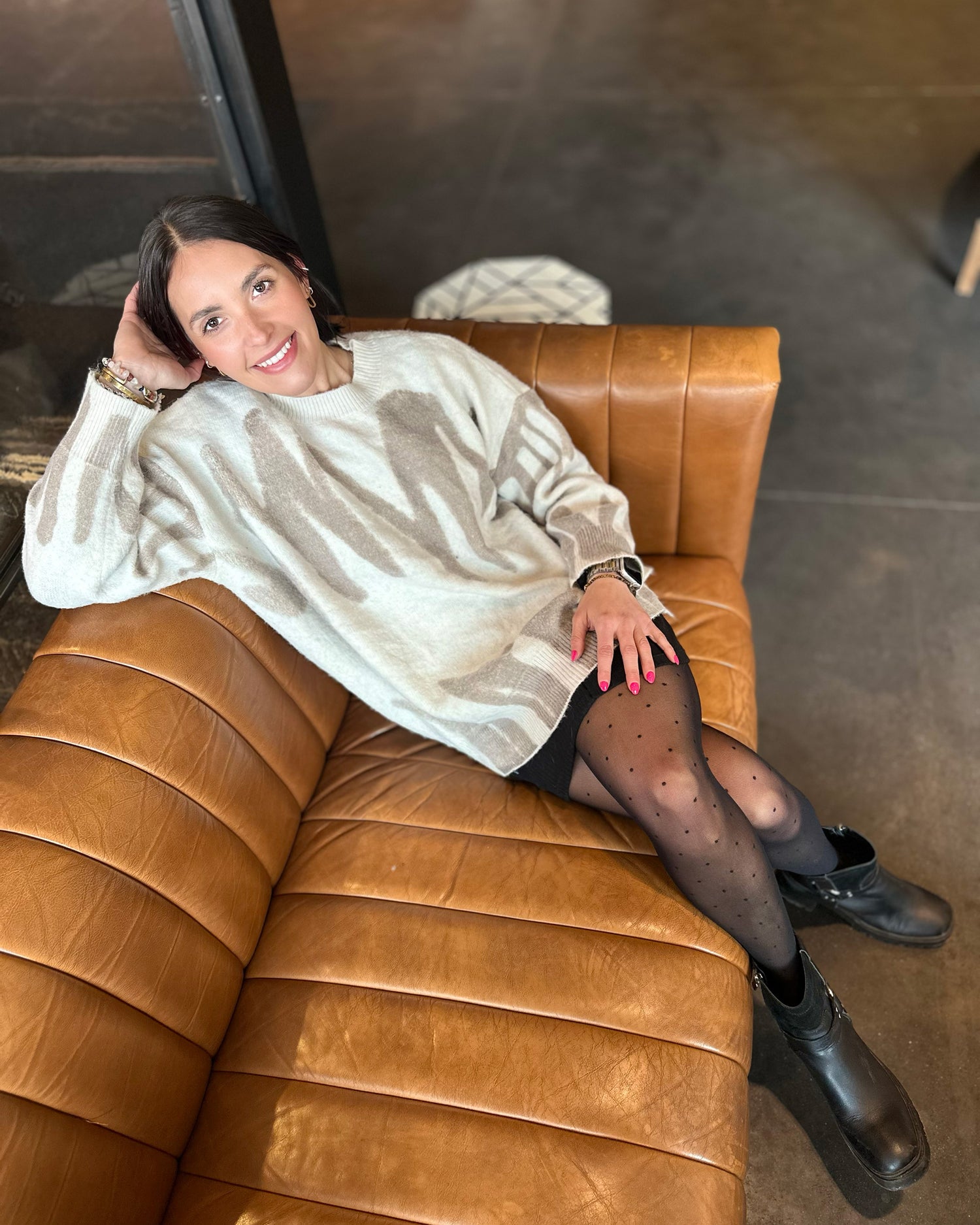 Ohdita sheer polka dot thigh high stockings