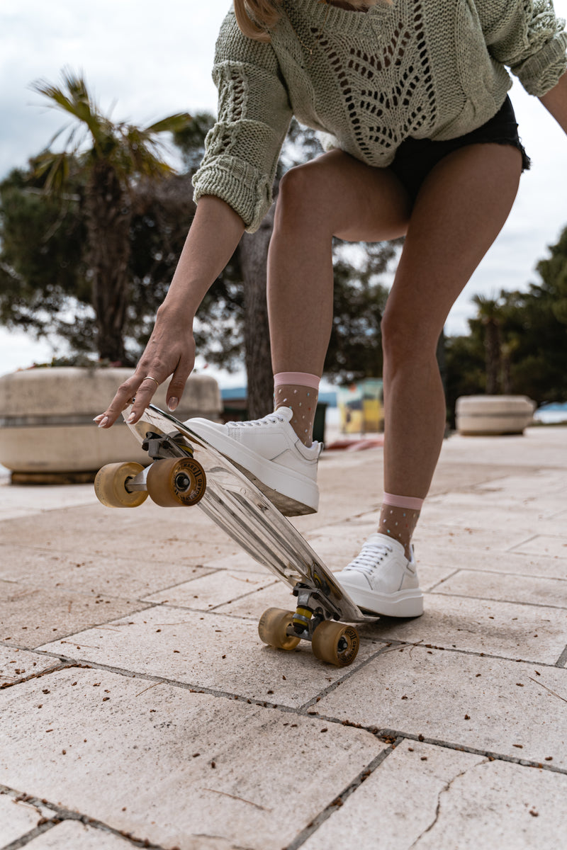 polka dot socks, womens sheer socks, fashion socks