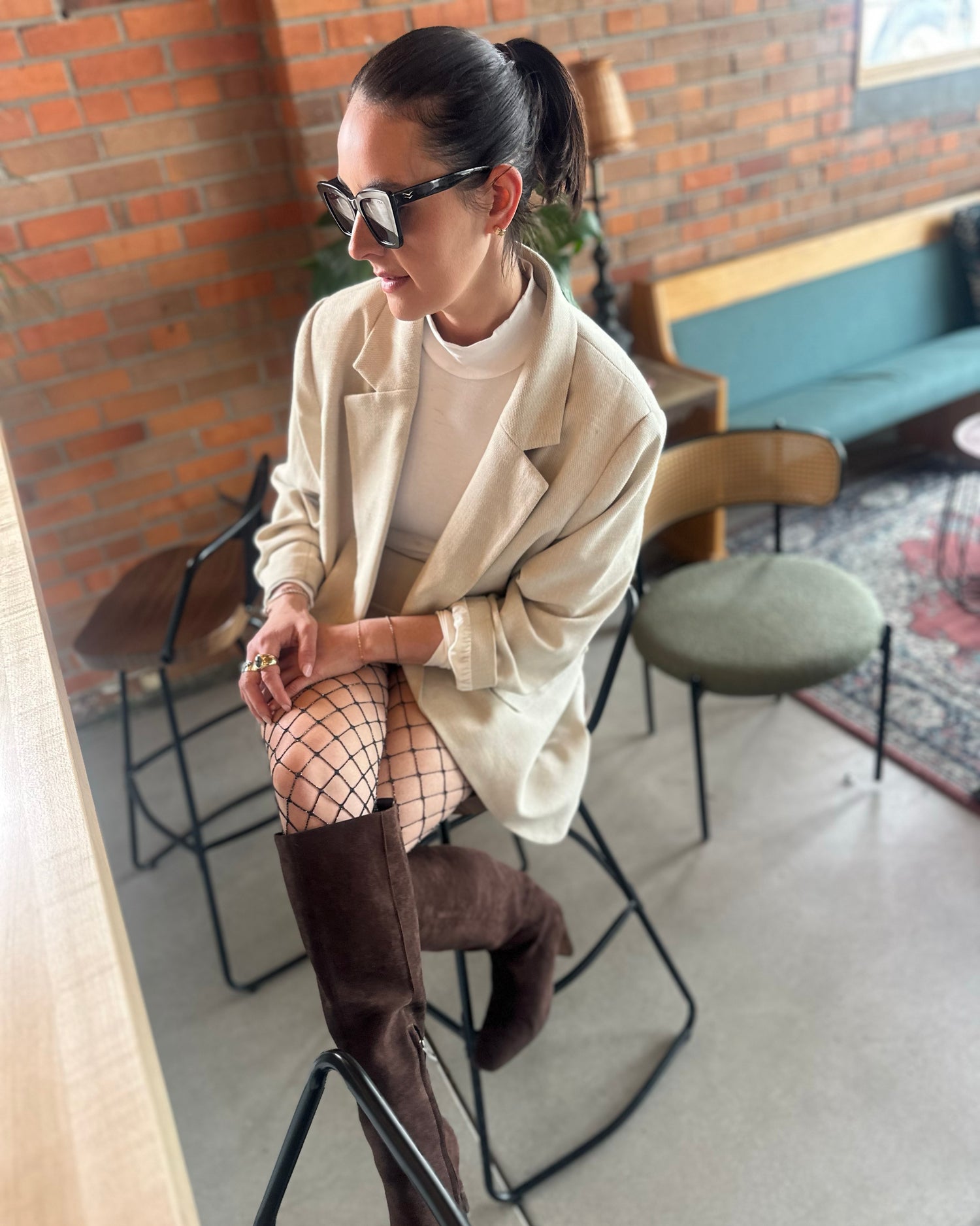 black fishnets, lightweight summer stockings