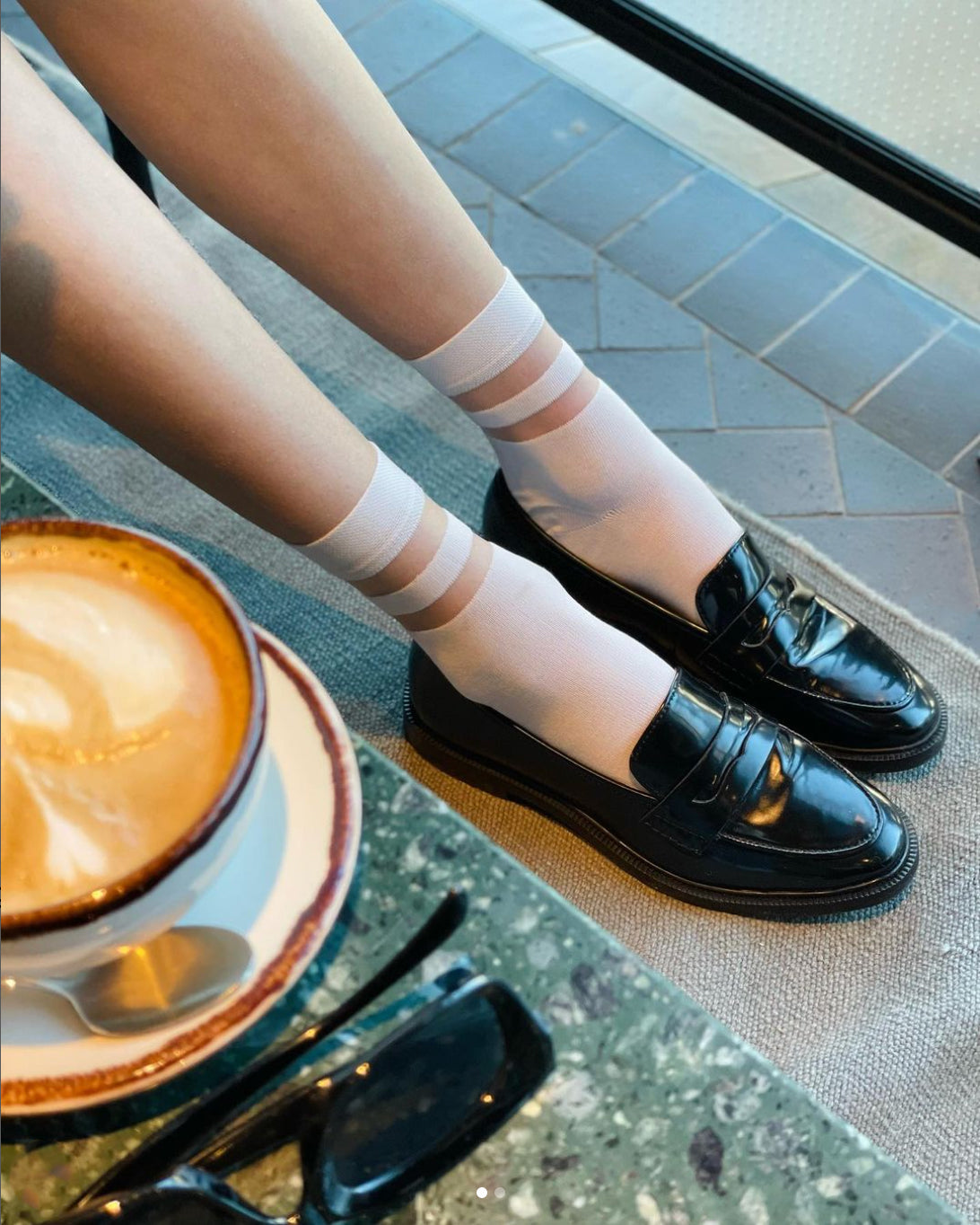 white women's crew socks, fashion socks, fancy socks