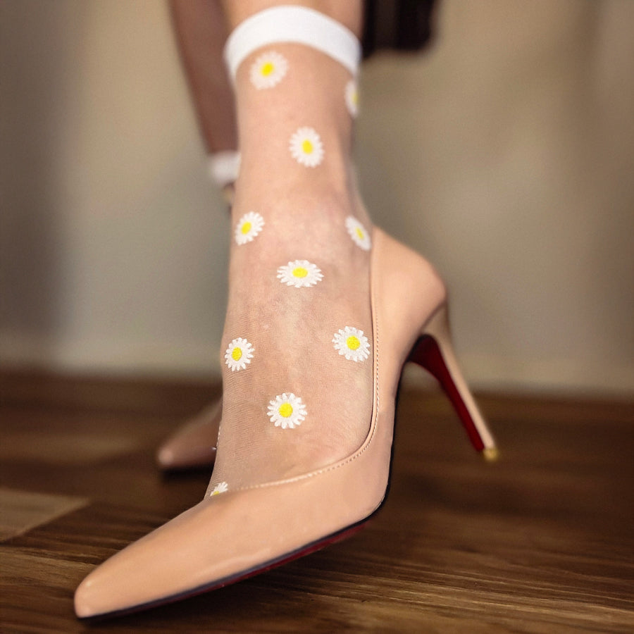 Women's Fashion Crew Socks with floral pattern