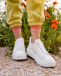 womens sheer socks, patterned socks, polka dot socks, fashion socks