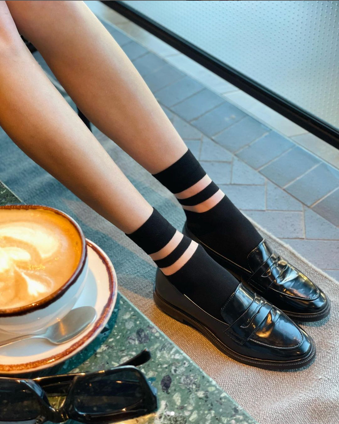 fancy socks black women's​ with sheer details, fashion crew socks